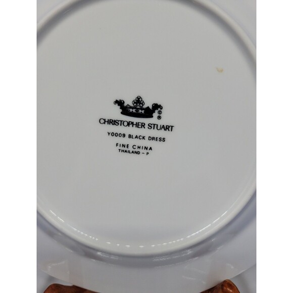 Christopher Stuart Black Dress Salad Plates 8" Bundle of 4 - Picture 6 of 10